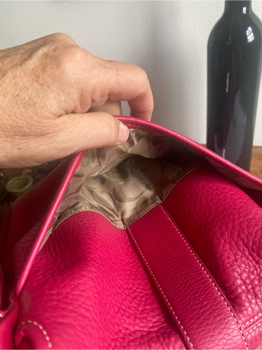 Coach Soho Pink Pebbled Leather Shoulder Bag Hobo EUC Adj Strap Y2K Buckle 4296 - Picture 7 of 10